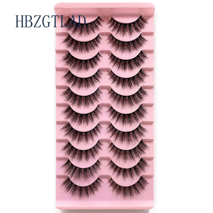 NEW 10pairs 100% Real Fake Mink Eyelashes 3D Natural False Eyelashes 3d Mink Lashes Soft Eyelash Extension Makeup Kit Cilios h13